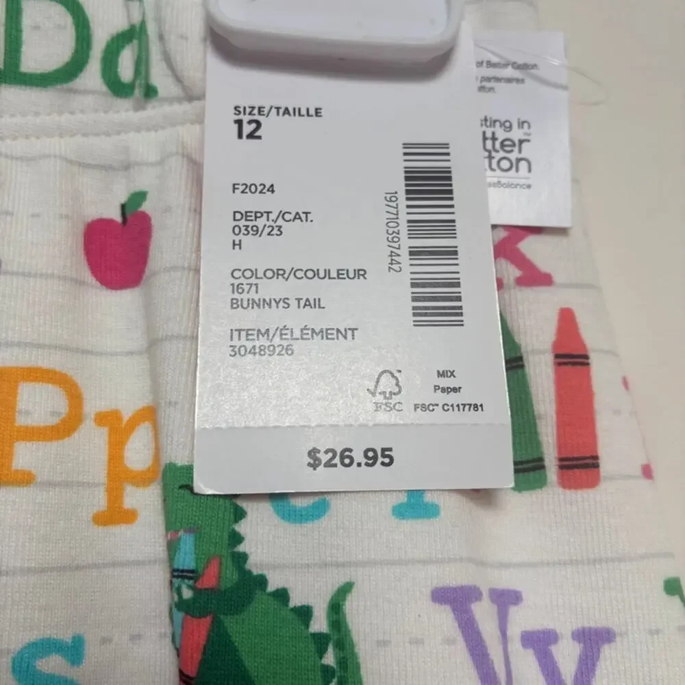 Gymboree ABC Leggings Size 12 NWT